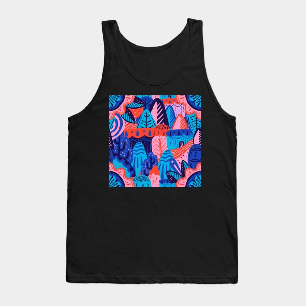 Colorful Zany Nature Doodle Tank Top by PosterpartyCo